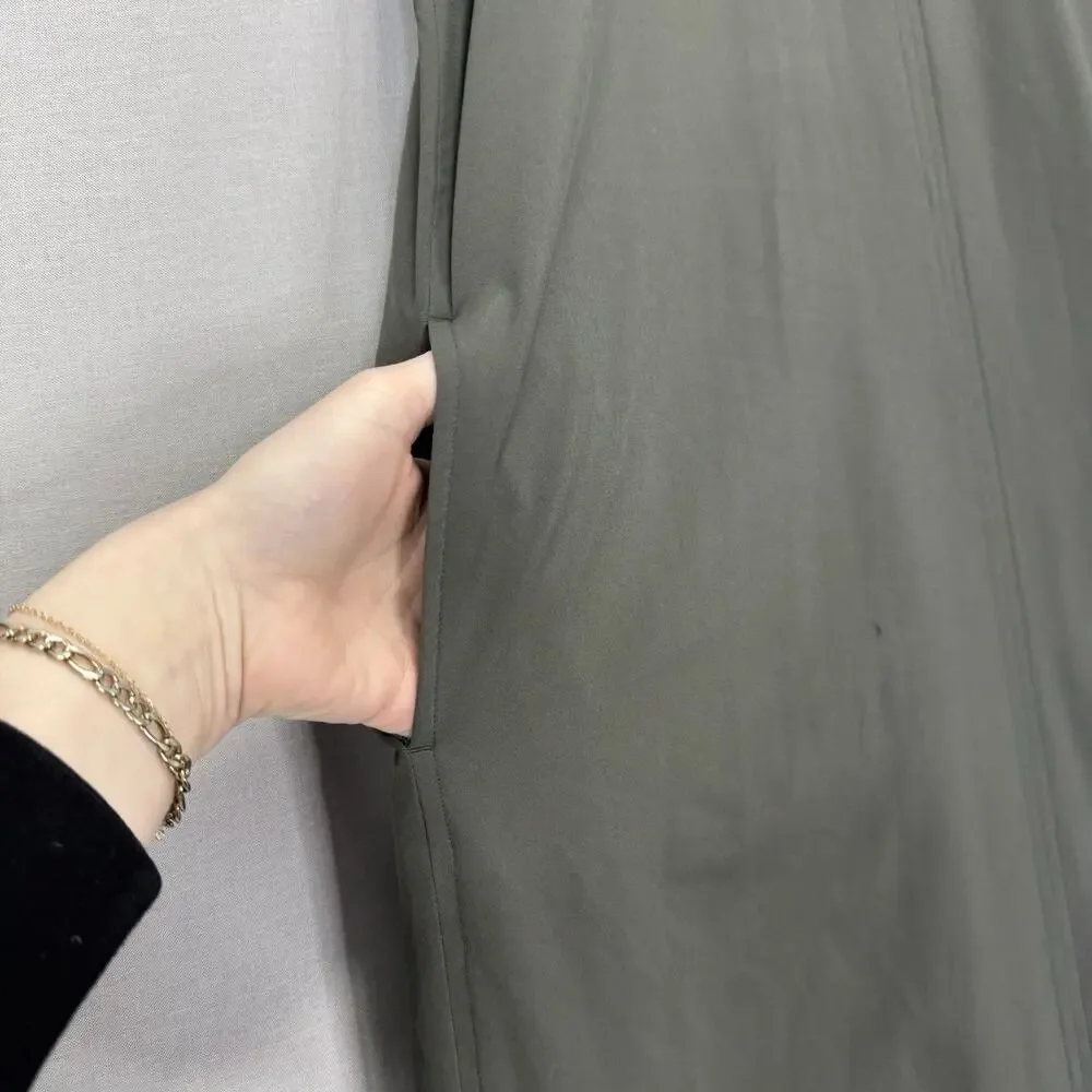 Athleta Hayes Pleated Back Maxi Dress Women Small Green Travel Minimalist Resort - Picture 3 of 14